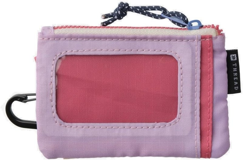 Thread Wallets محفظة صغيرة – محفظة بسحاب مدمجة مع نافذة هوية واضحة، جيوب للنقود والبطاقات، ومكان لتخزين المفاتيح – محفظة سفر خفيفة الوزن مقاومة للتمزق للرجال والنساء (خليط صيفي) - Image 2
